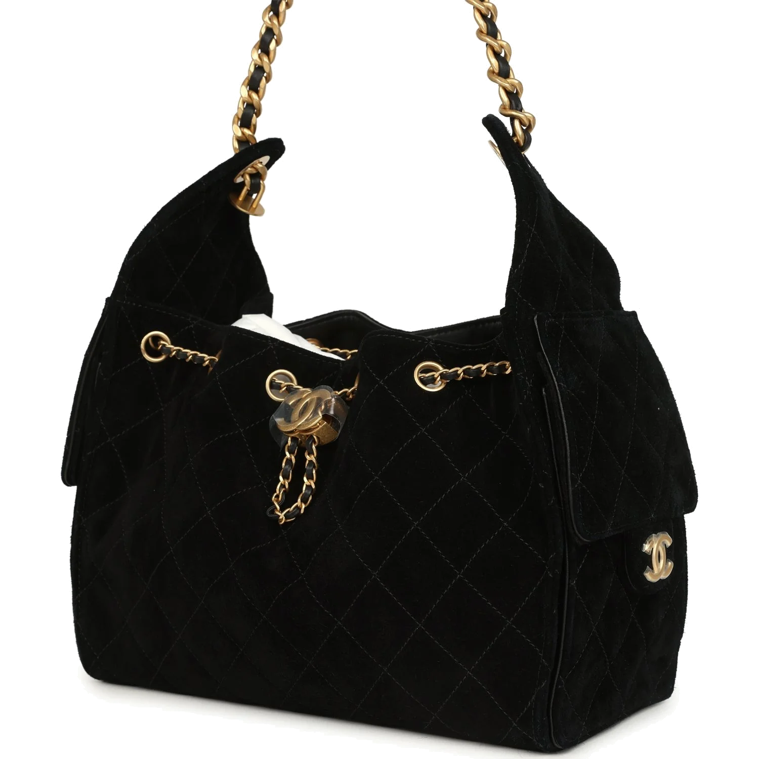Chanel Small 25 Hobo Bag Black Suede — фото 6