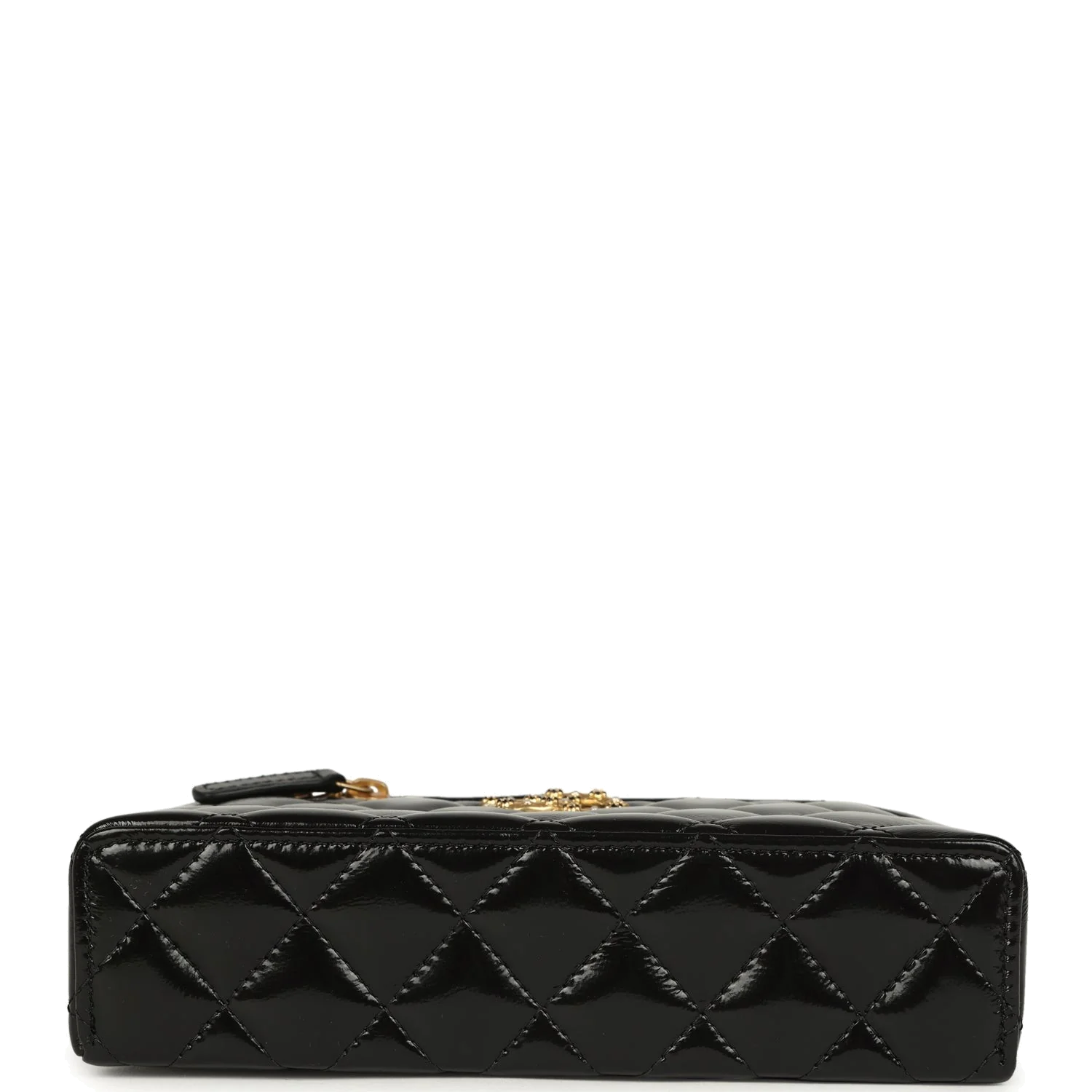 Chanel Top Handle Long Vanity Case with Chain Black Shiny Lambskin — фото 7