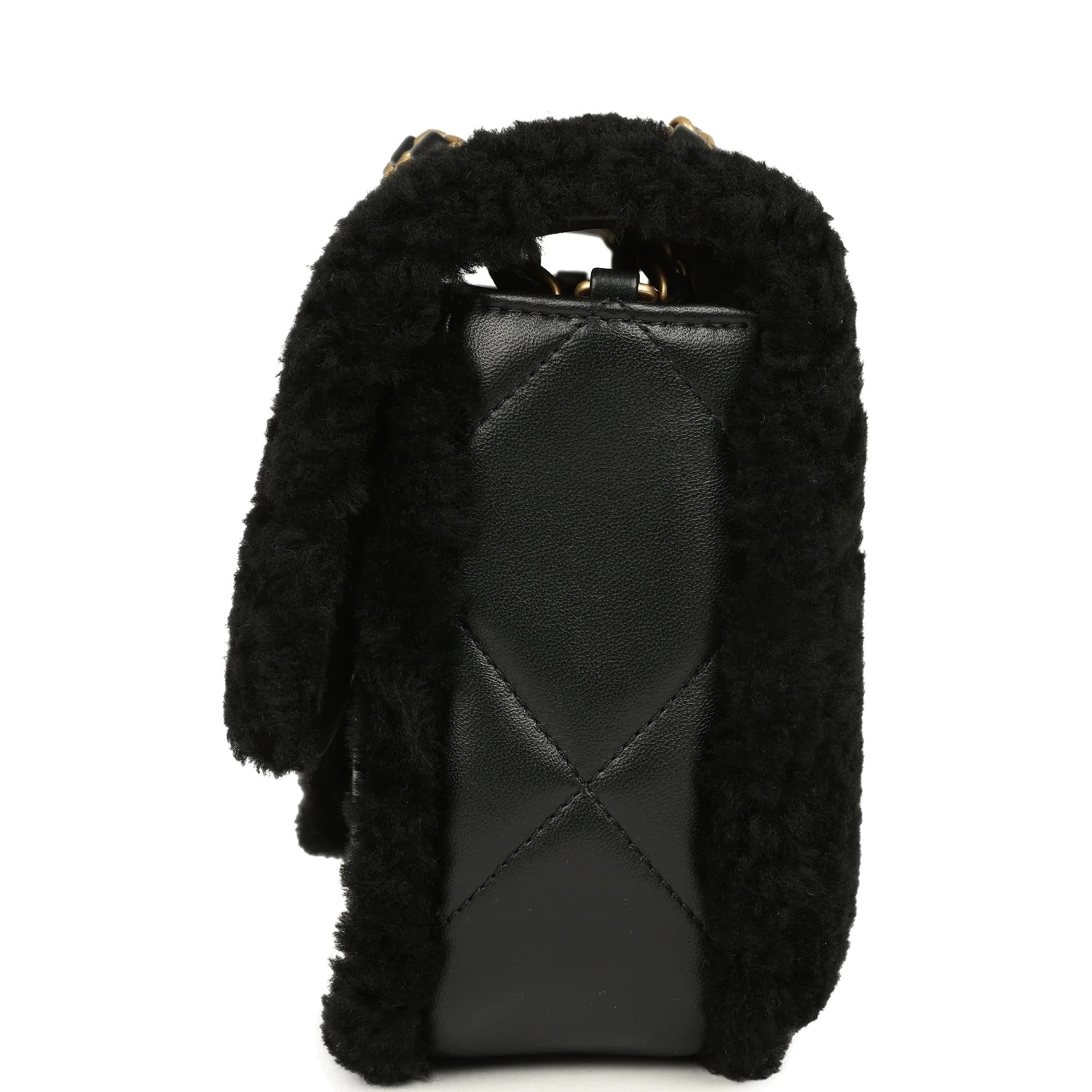 Chanel Medium Shearling Flap Bag Black Lambskin — фото 4