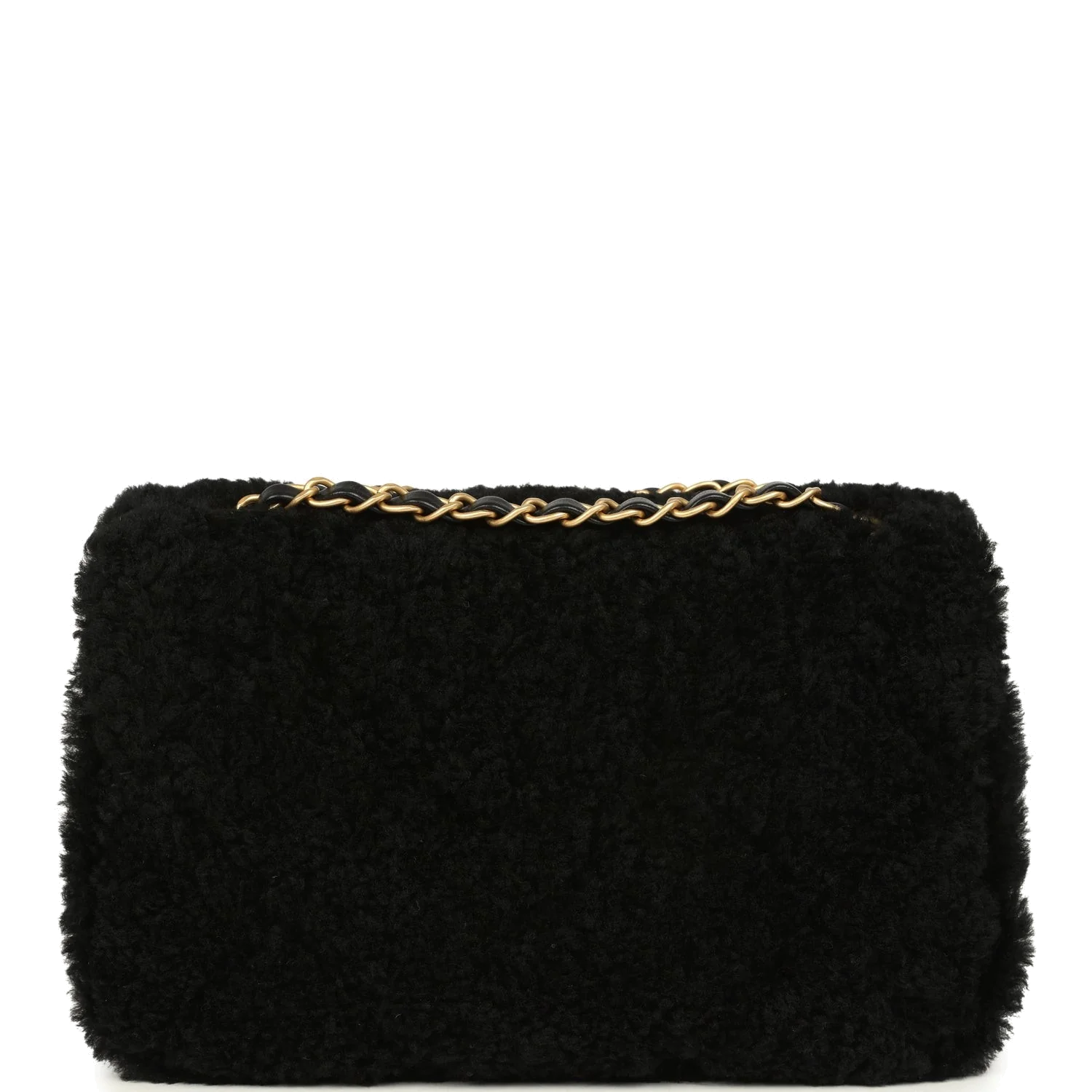 Chanel Medium Shearling Flap Bag Black Lambskin — фото 5
