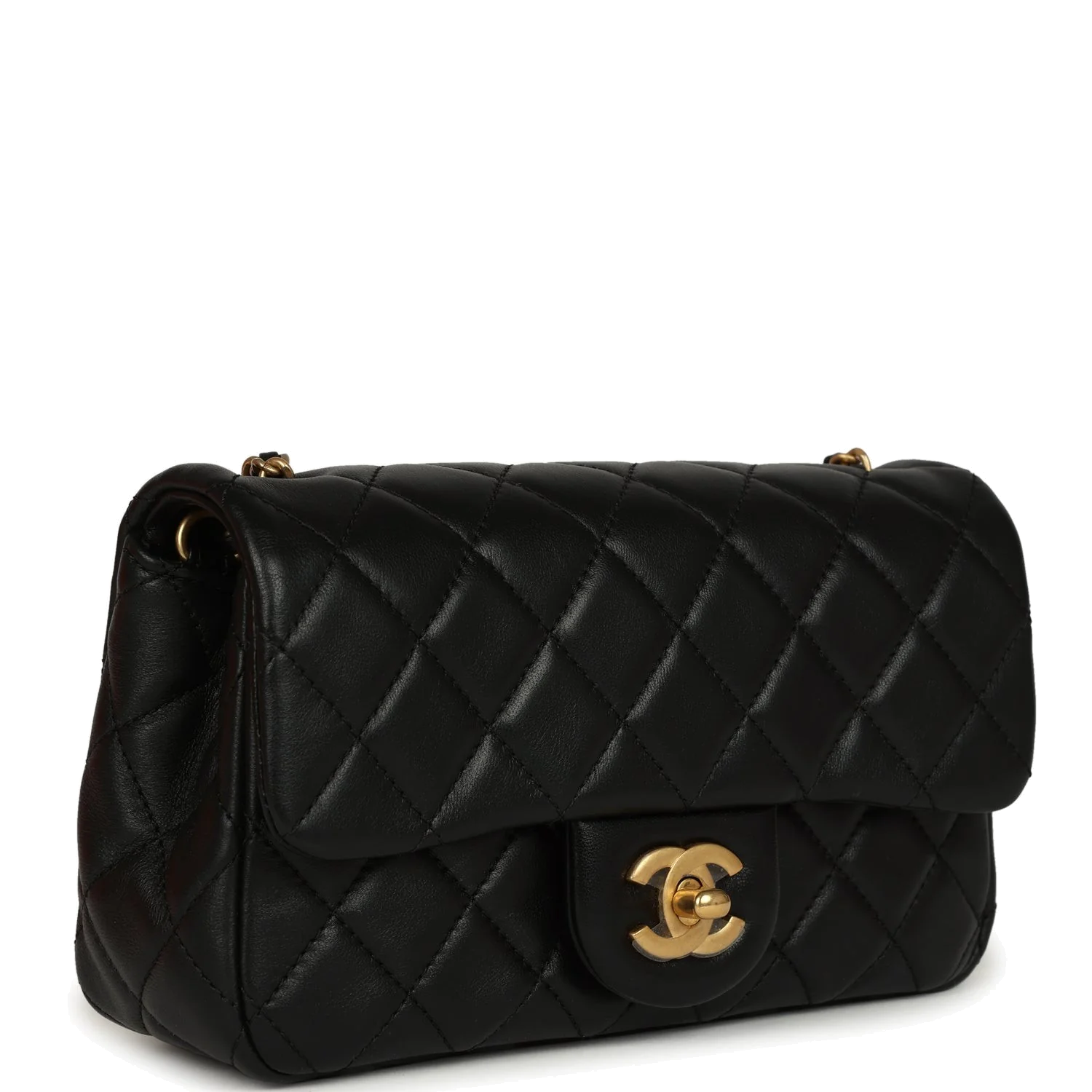 Chanel Mini Pearl Crush Rectangular Flap Bag Black Lambskin — фото 3