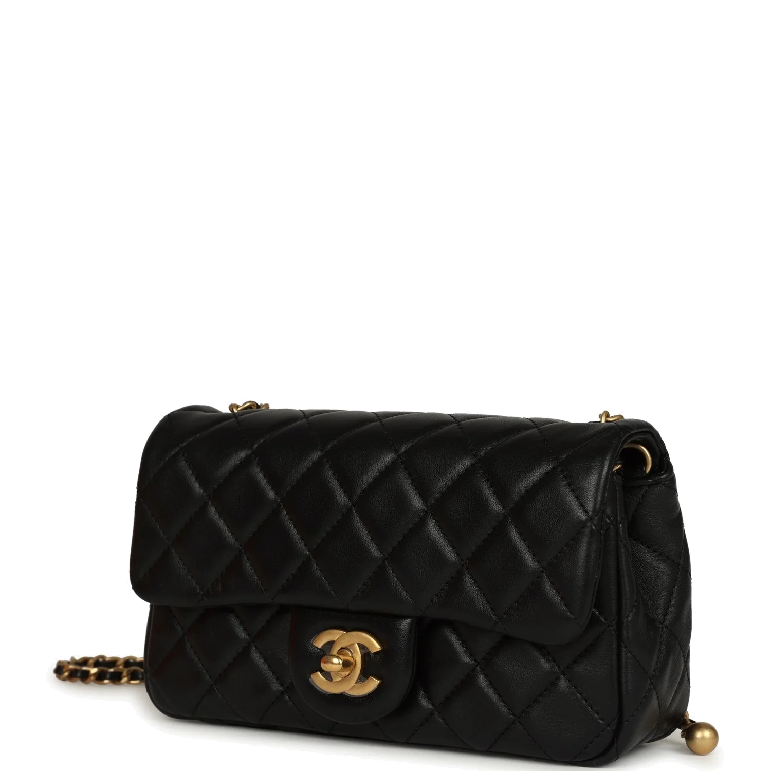 Chanel Mini Pearl Crush Rectangular Flap Bag Black Lambskin — фото 6