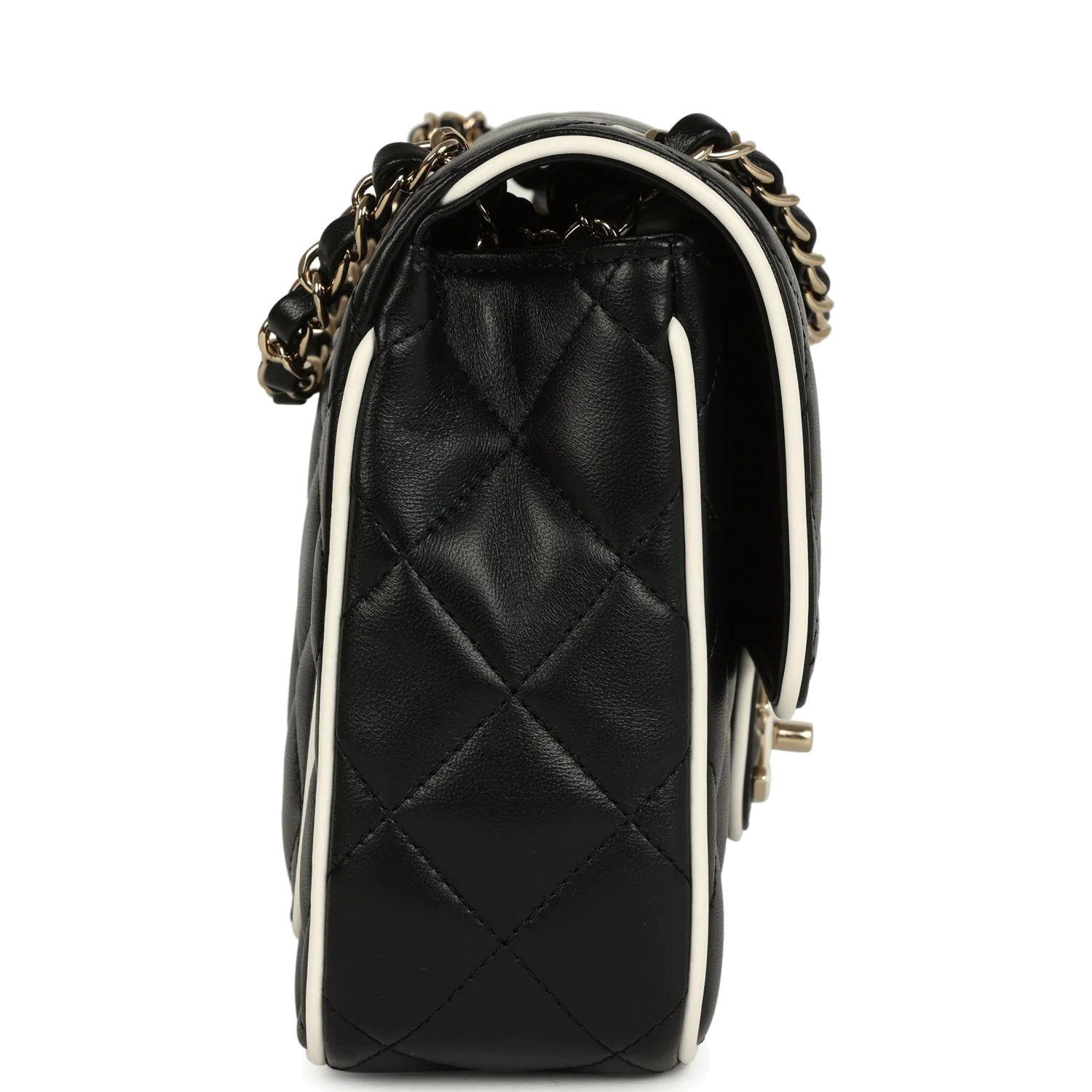 Chanel Small Graphic Frame Flap Bag Black and White Lambskin — фото 4