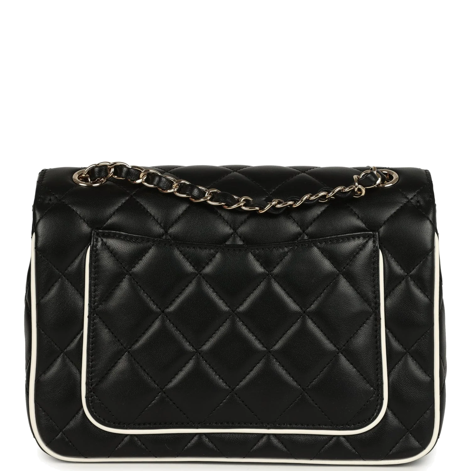 Chanel Small Graphic Frame Flap Bag Black and White Lambskin — фото 5