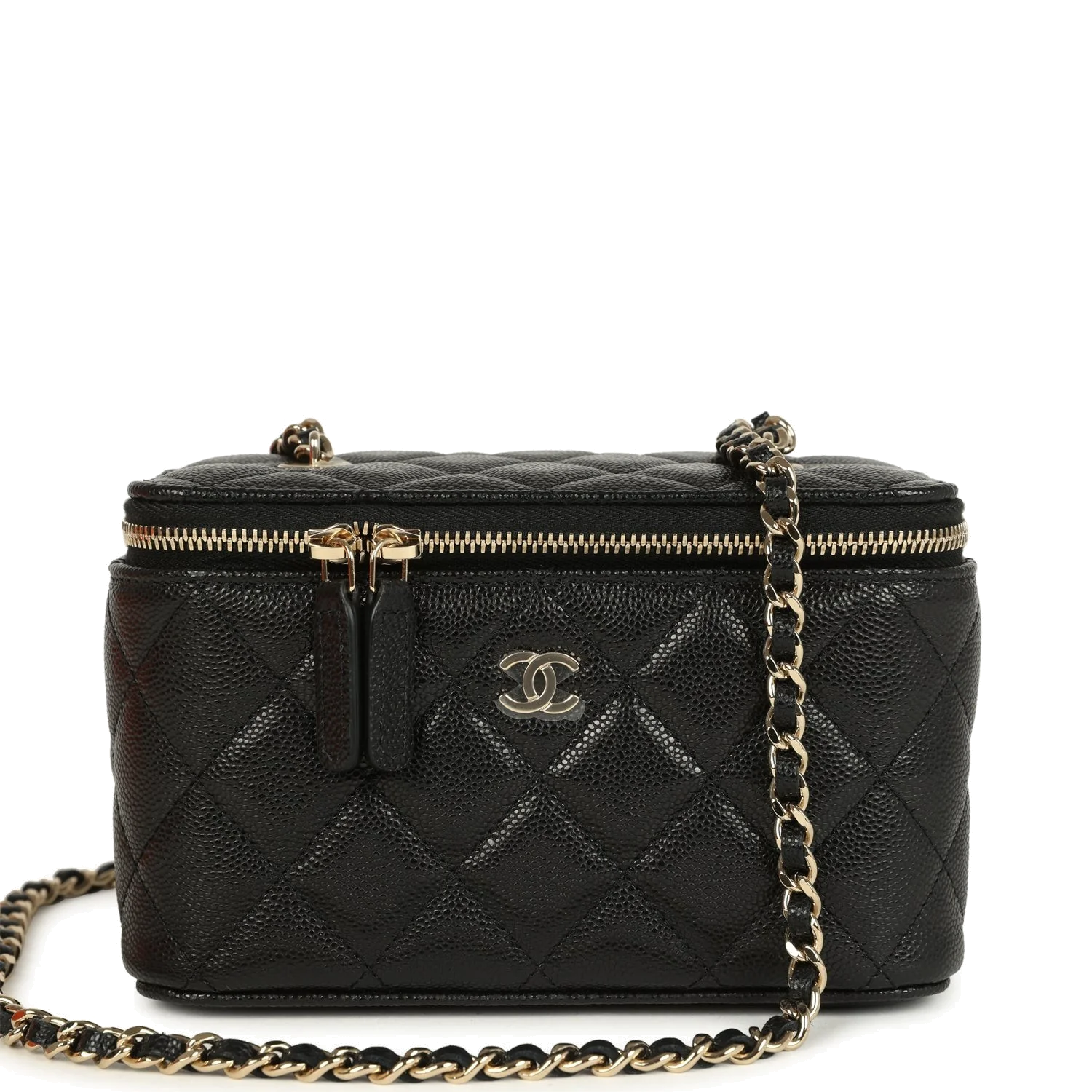 Chanel Small Classic Vanity Case Black Shiny Caviar