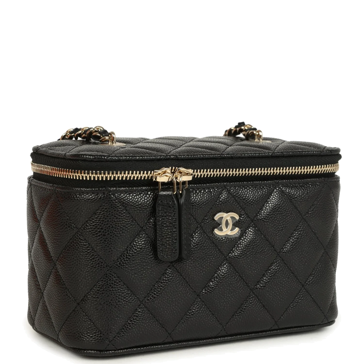 Chanel Small Classic Vanity Case Black Shiny Caviar — фото 3