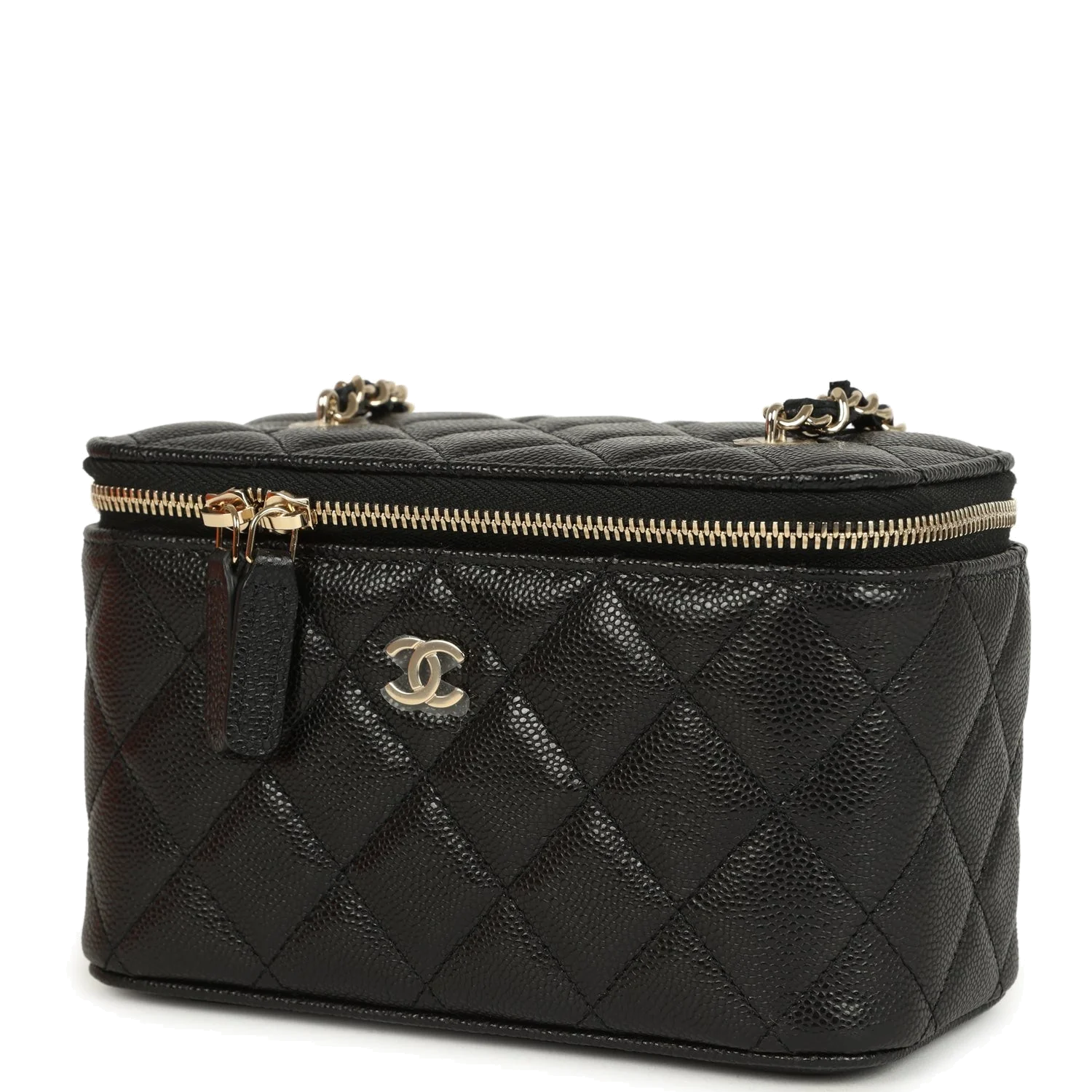 Chanel Small Classic Vanity Case Black Shiny Caviar — фото 6
