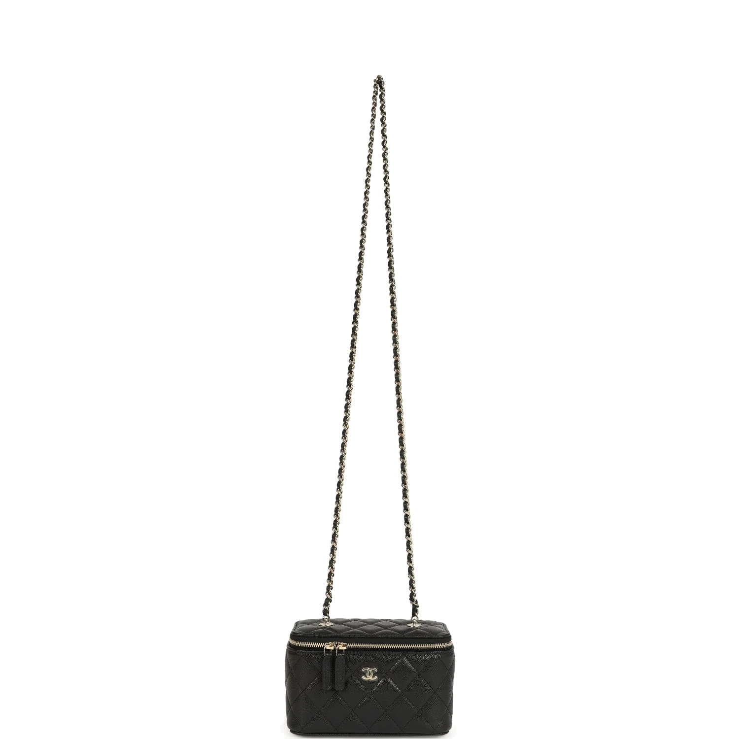 Chanel Small Classic Vanity Case Black Shiny Caviar — фото 8