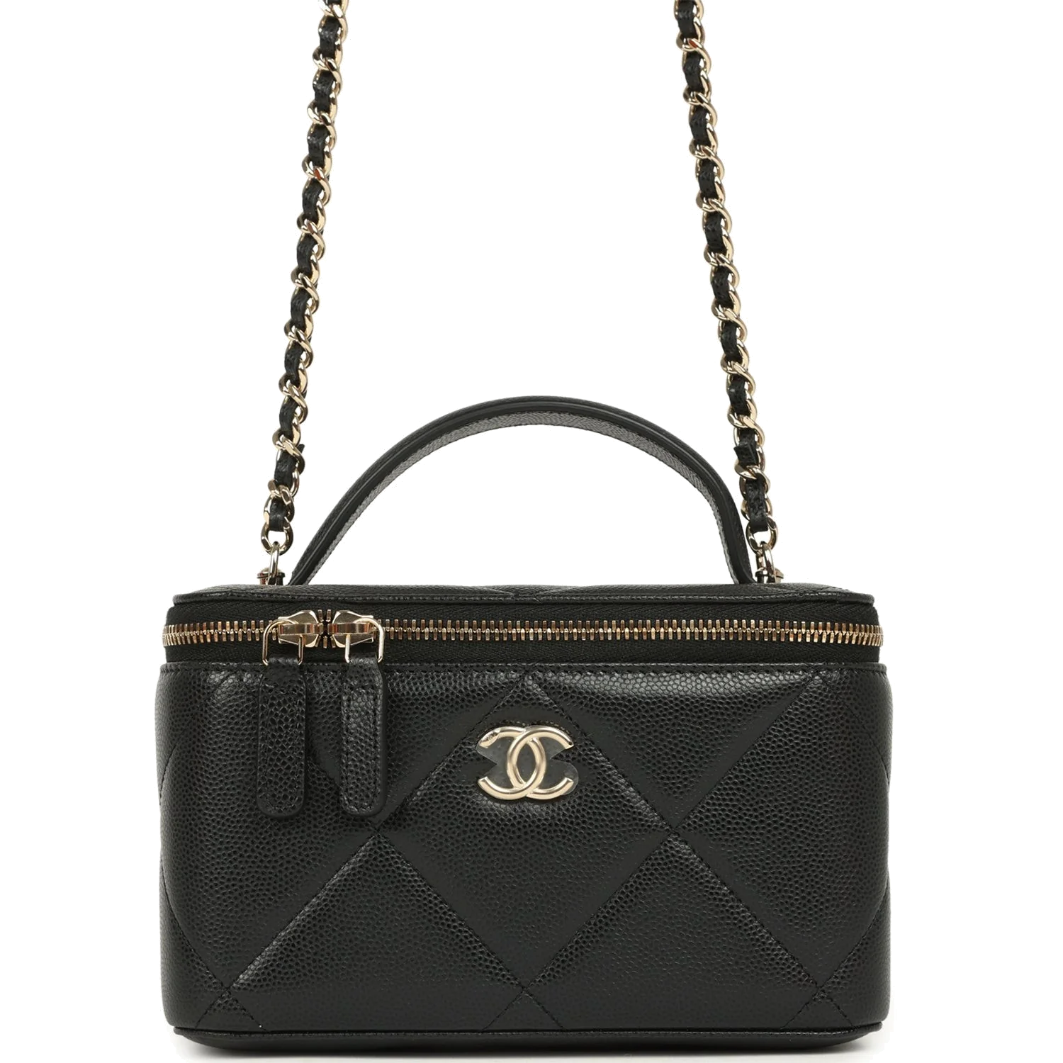 Chanel Small Top Handle Vanity Case Black Caviar