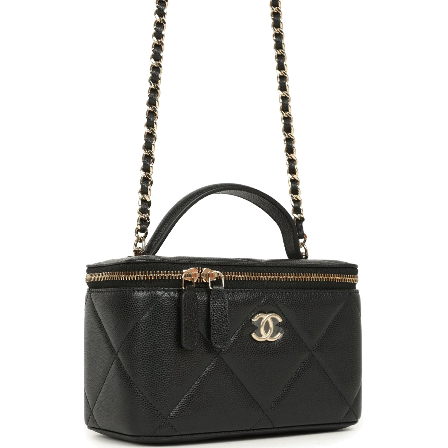 Chanel Small Top Handle Vanity Case Black Caviar — фото 3