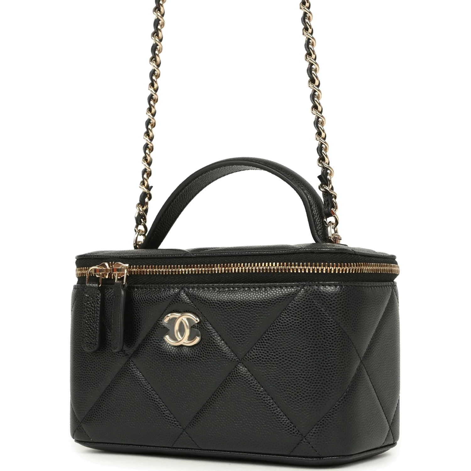Chanel Small Top Handle Vanity Case Black Caviar — фото 5