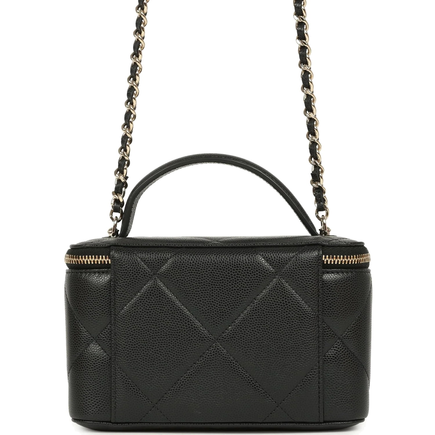 Chanel Small Top Handle Vanity Case Black Caviar — фото 6