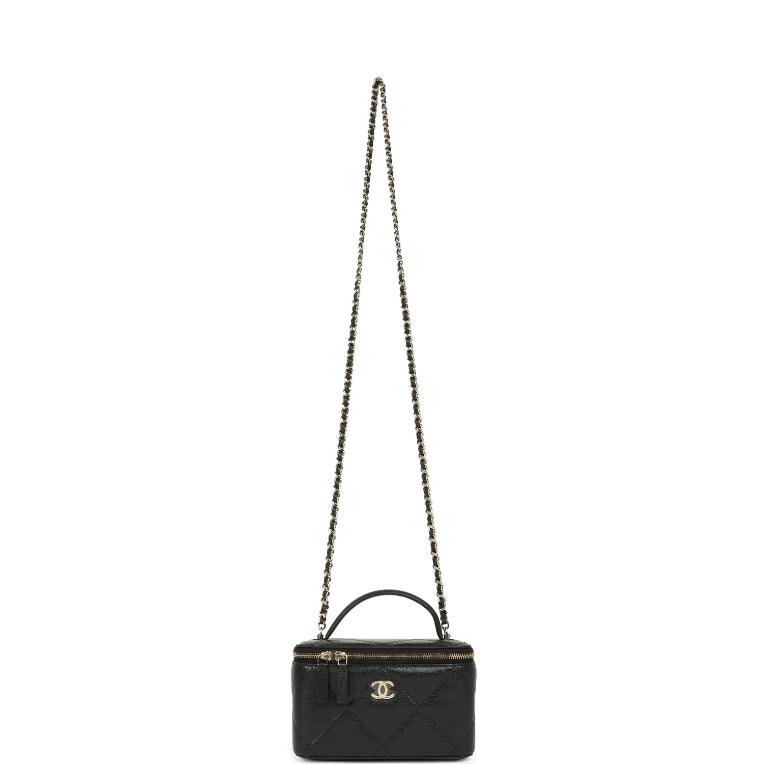 Chanel Small Top Handle Vanity Case Black Caviar — фото 8
