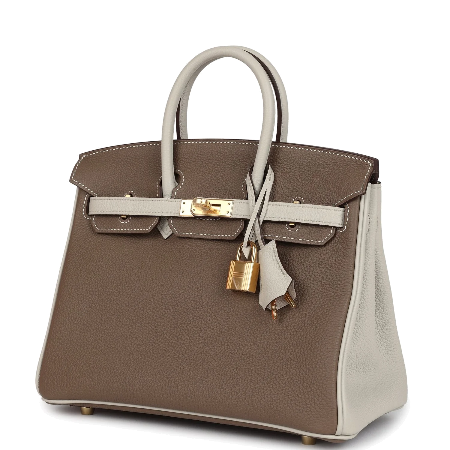 Hermes Special Order (HSS) Birkin 25 Etoupe and Craie Togo Gold Hardware Этуп — фото 6