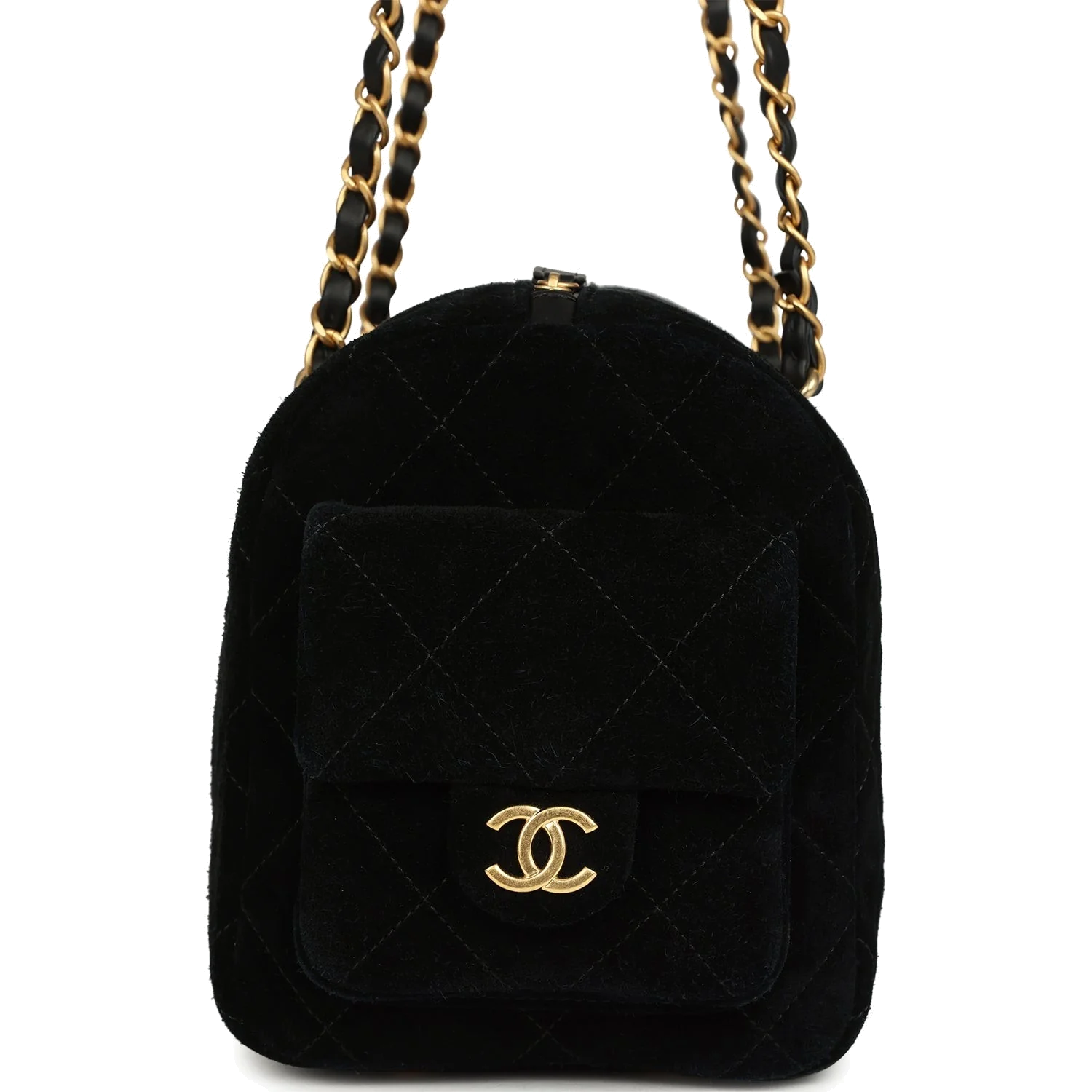 Chanel Small Bowling Bag Black Suede — фото 4