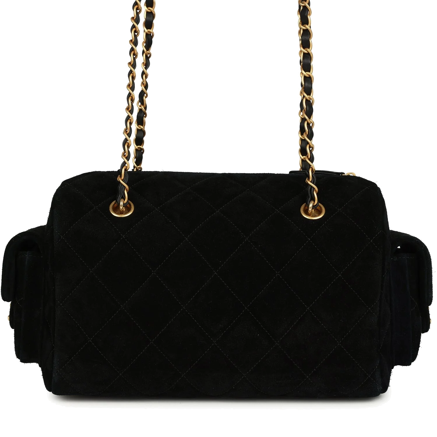Chanel Small Bowling Bag Black Suede — фото 5