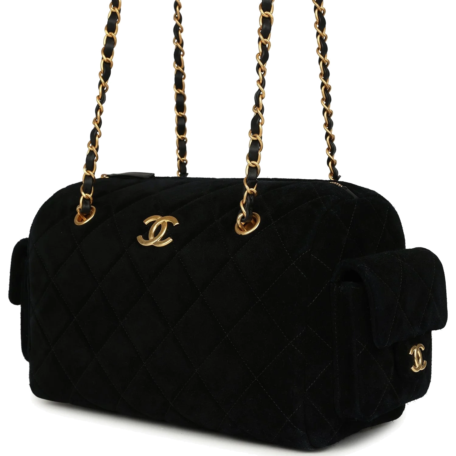 Chanel Small Bowling Bag Black Suede — фото 6