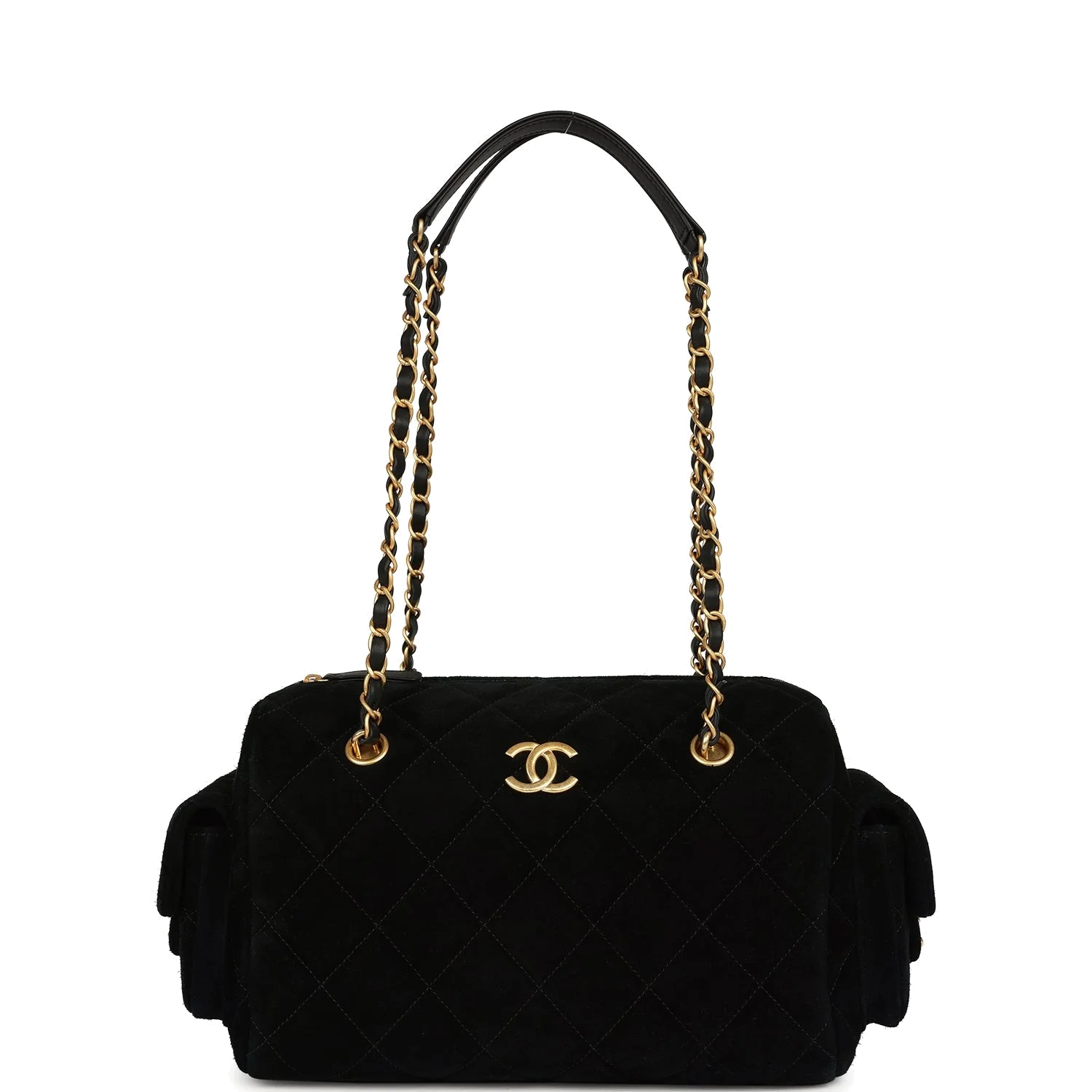 Chanel Small Bowling Bag Black Suede — фото 8