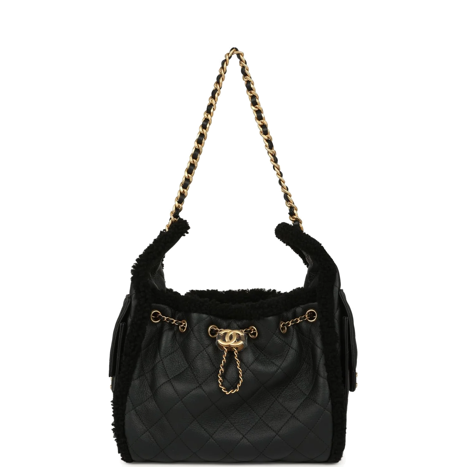 Chanel Small 25 Hobo Bag Black Crumpled Sheepskin and Shearling — фото 7