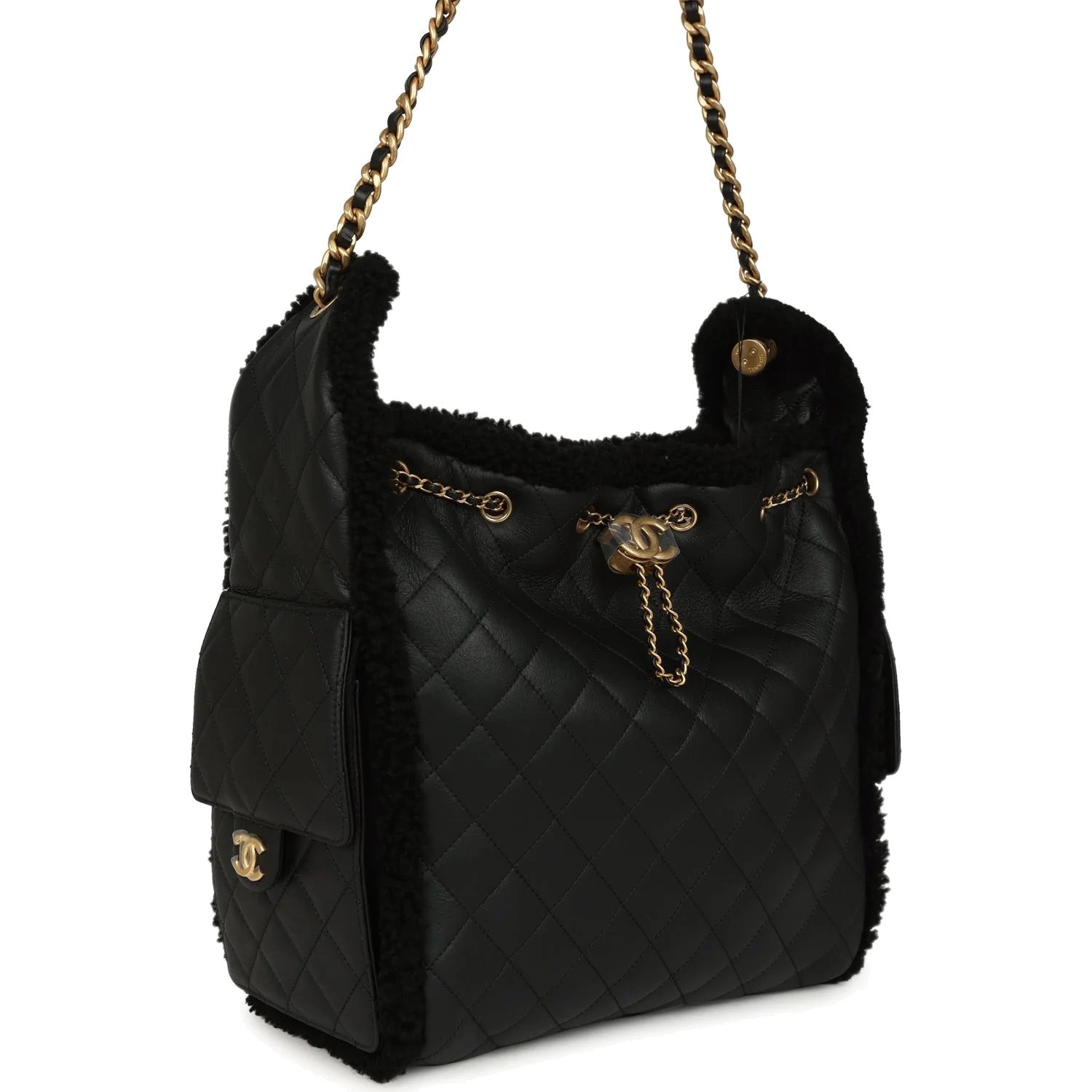 Chanel Medium 25 Hobo Bag Black Crumpled Sheepskin and Shearling — фото 3