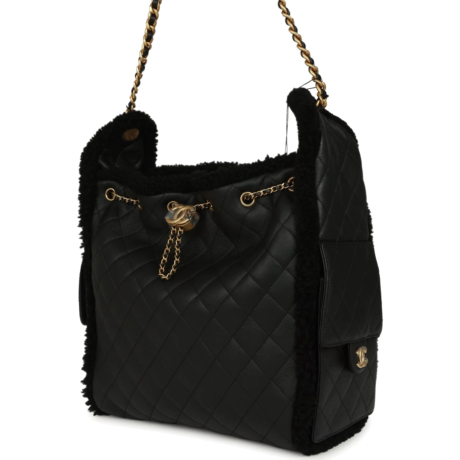 Chanel Medium 25 Hobo Bag Black Crumpled Sheepskin and Shearling — фото 4