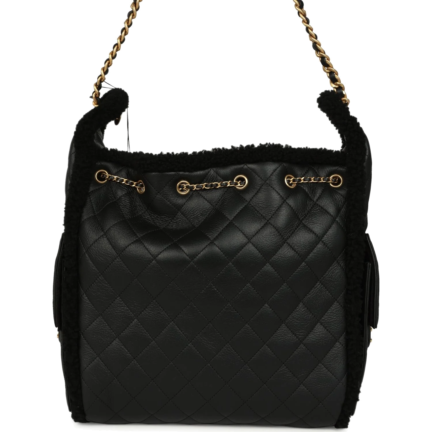 Chanel Medium 25 Hobo Bag Black Crumpled Sheepskin and Shearling — фото 6