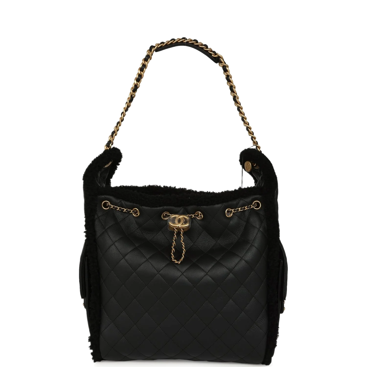 Chanel Medium 25 Hobo Bag Black Crumpled Sheepskin and Shearling — фото 7