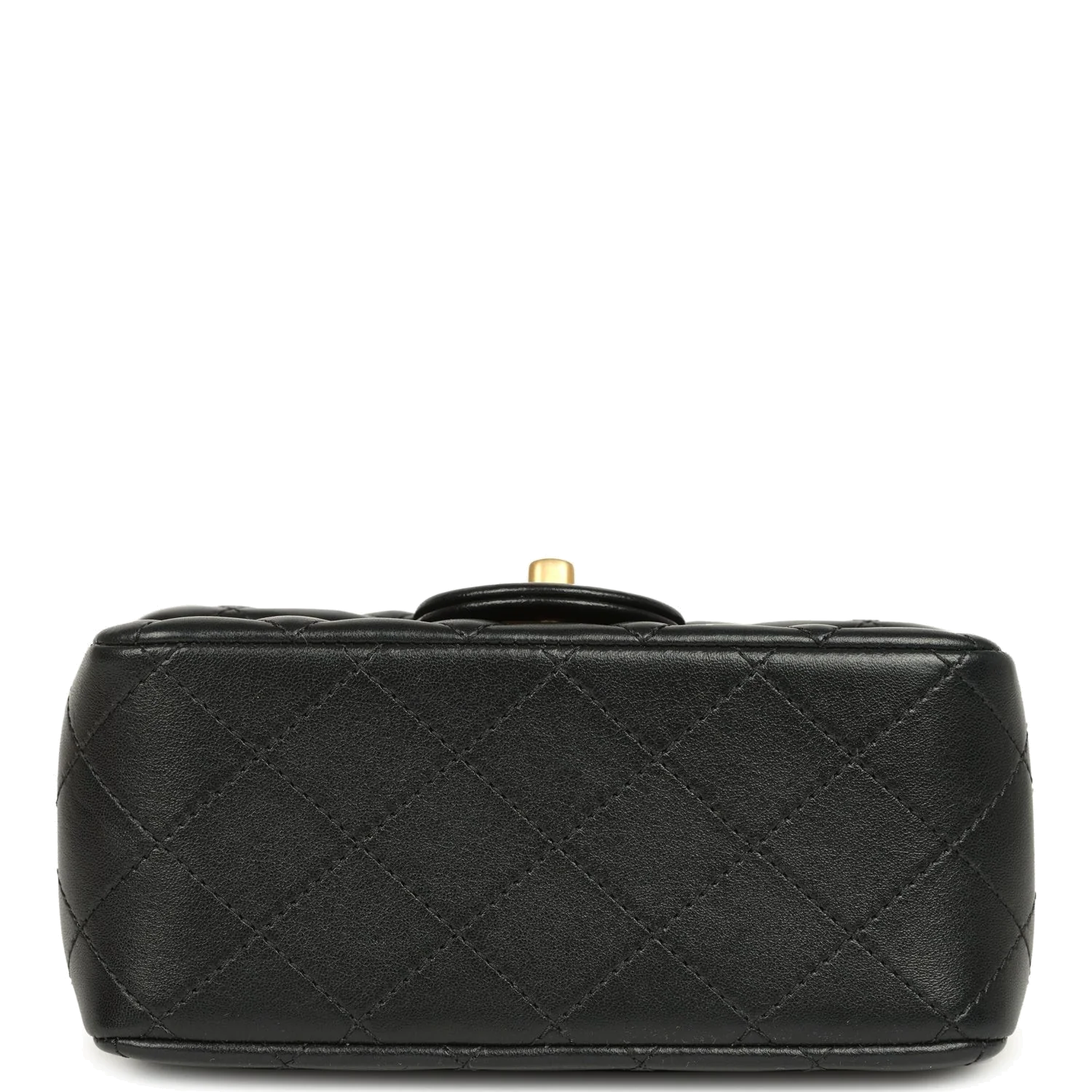 Chanel Mini Pearl Crush Square Flap Bag Black Shiny Lambskin — фото 8