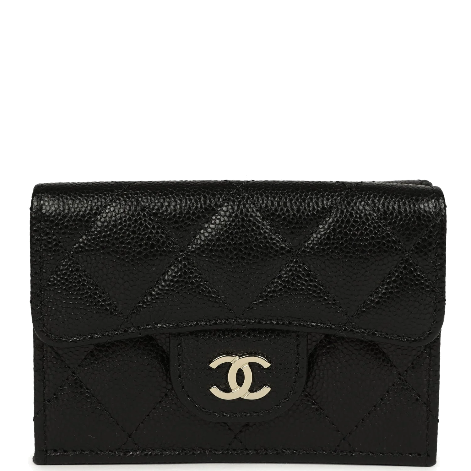 Chanel Small Classic Flap Wallet Black Shiny Caviar — фото 2