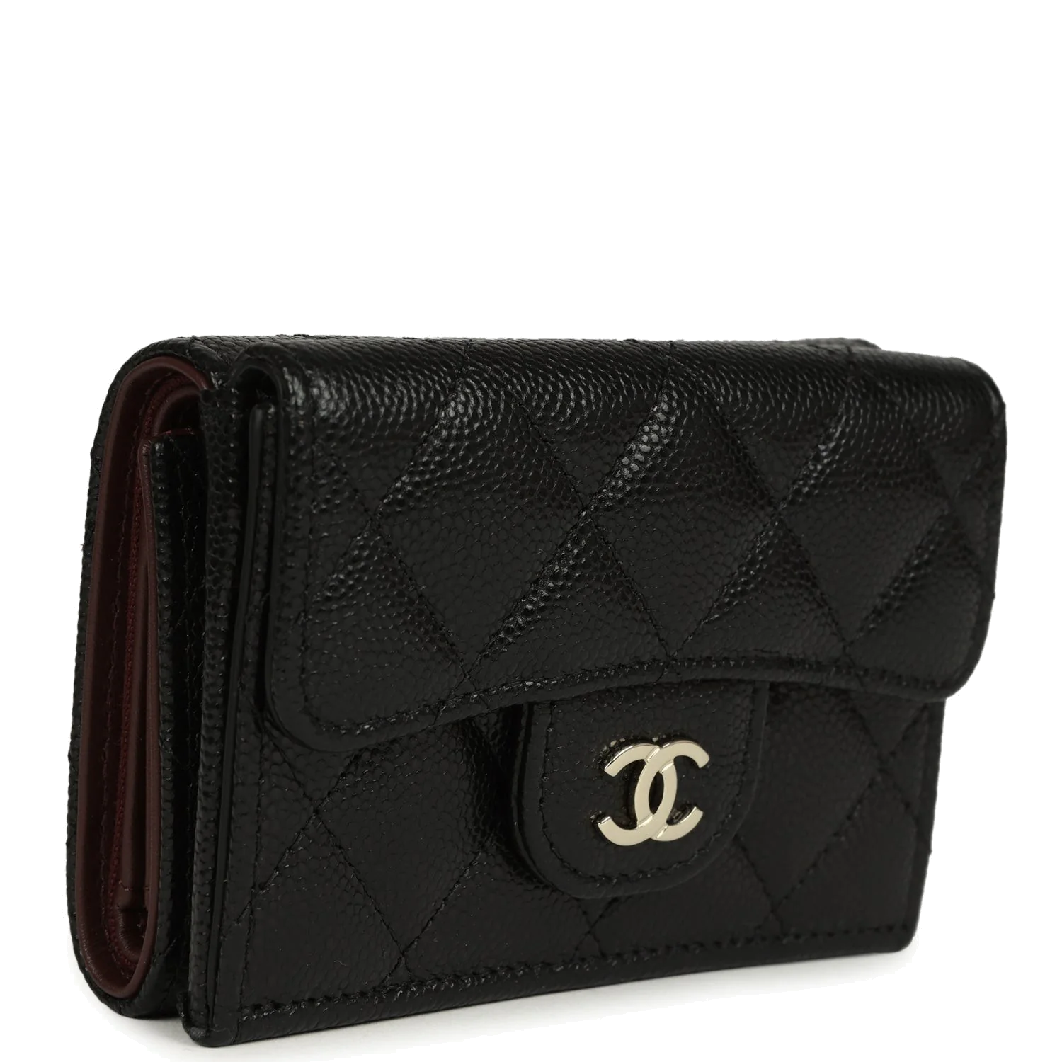 Chanel Small Classic Flap Wallet Black Shiny Caviar — фото 3