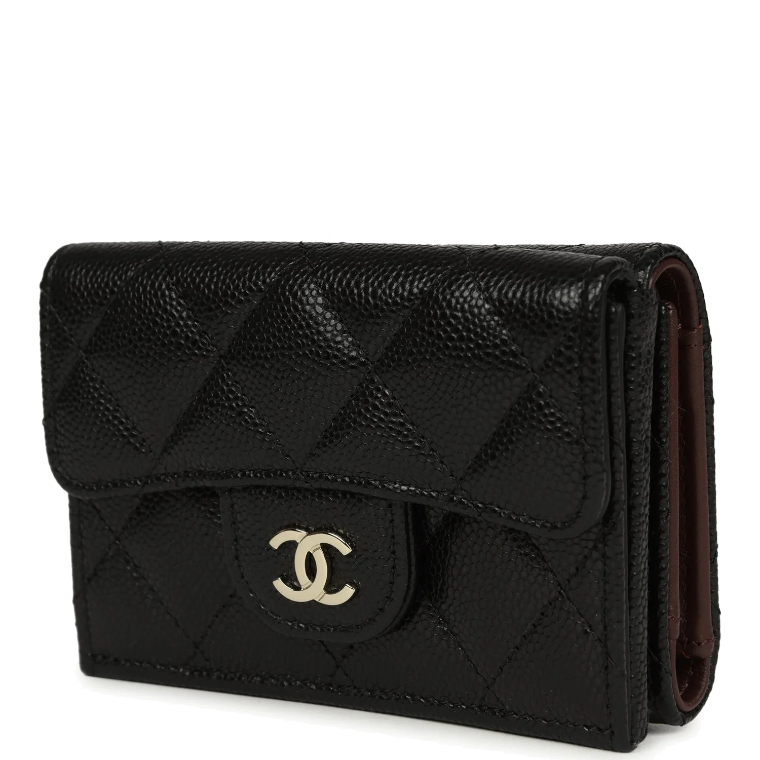 Chanel Small Classic Flap Wallet Black Shiny Caviar — фото 6