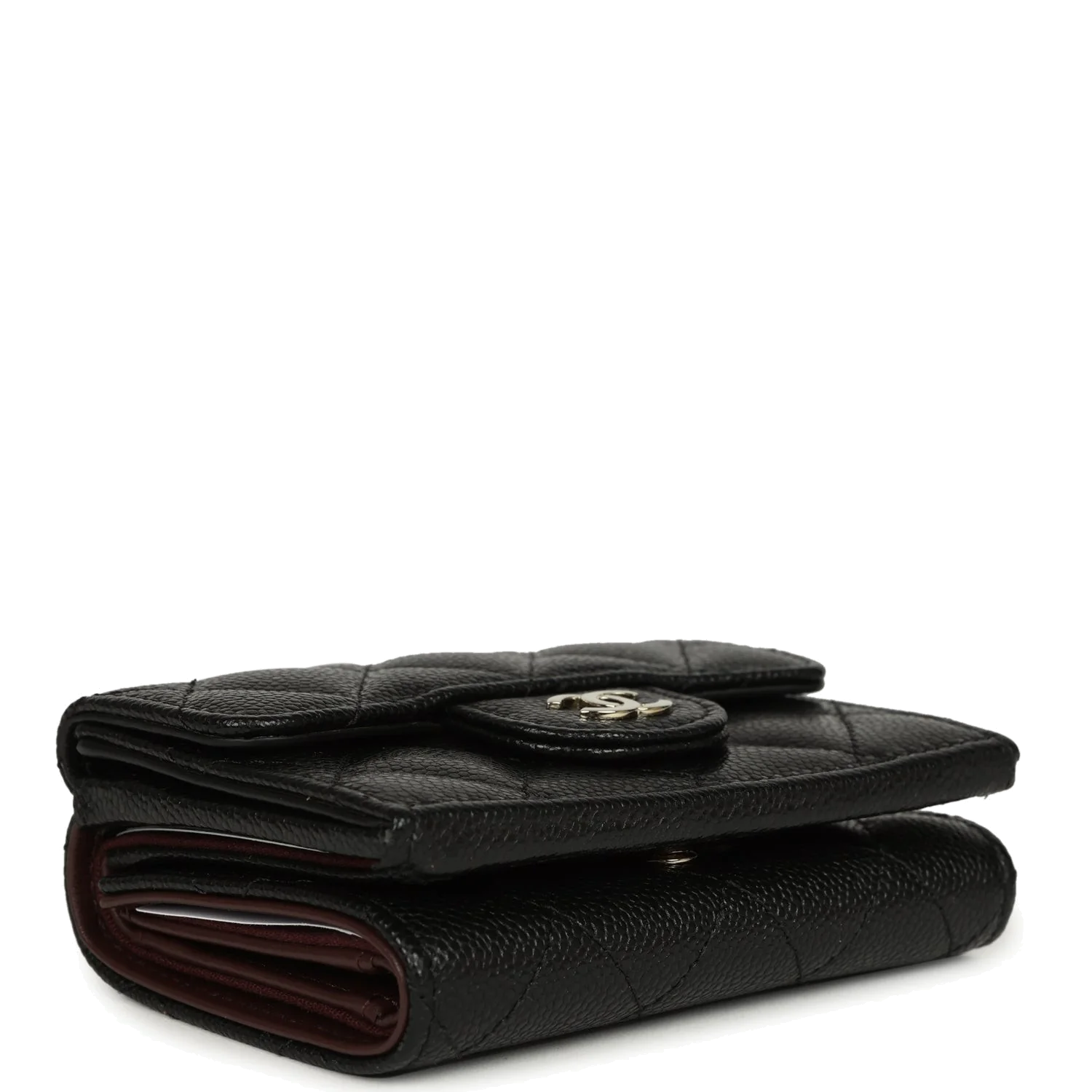 Chanel Small Classic Flap Wallet Black Shiny Caviar — фото 7