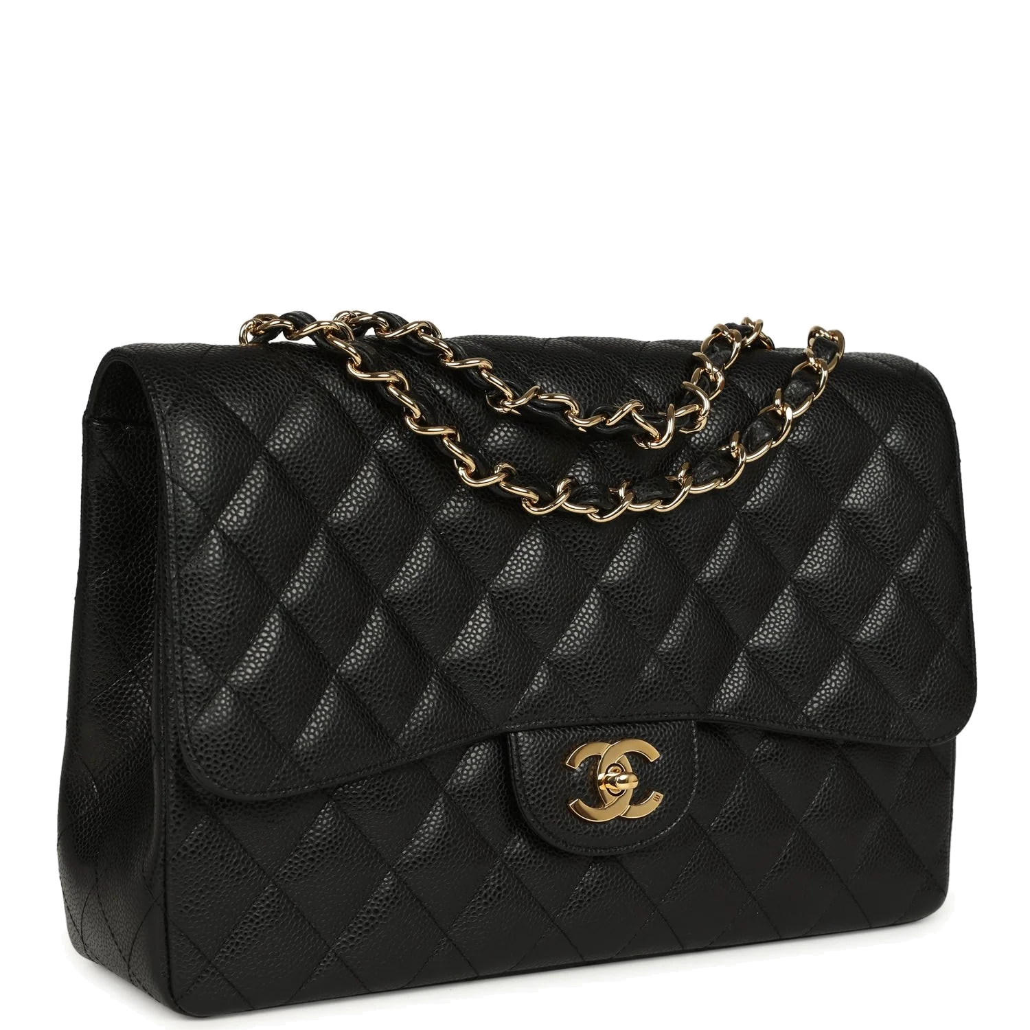 Chanel Jumbo Classic Single Flap Bag Black Caviar — фото 3