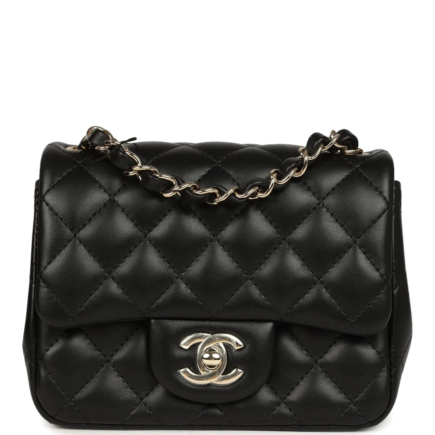 Chanel Mini Classic Square Flap Bag Black Lambskin