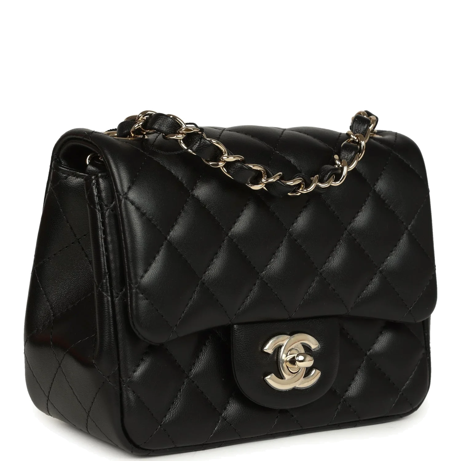 Chanel Mini Classic Square Flap Bag Black Lambskin — фото 3
