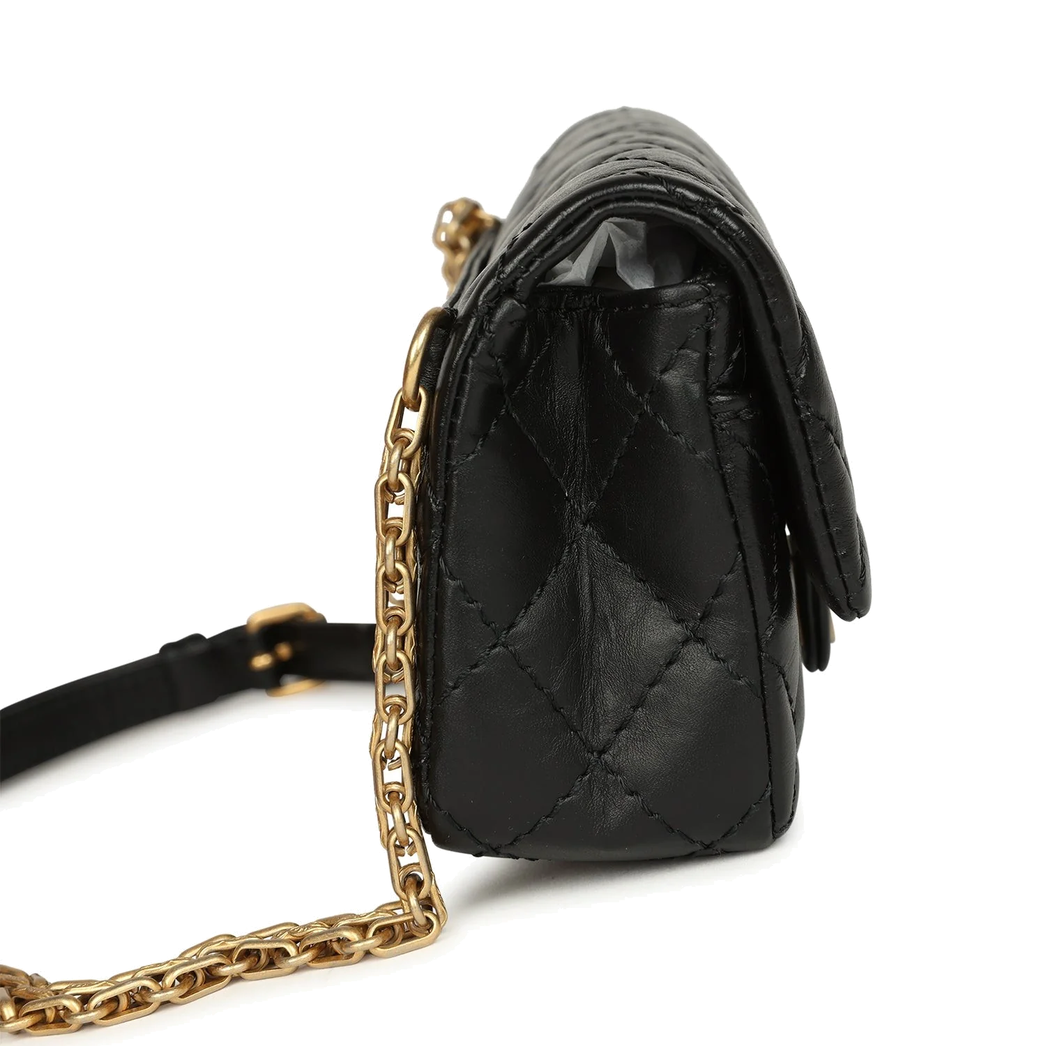 Chanel Mini Reissue Belt Bag Black Crumpled Aged Calfskin — фото 4