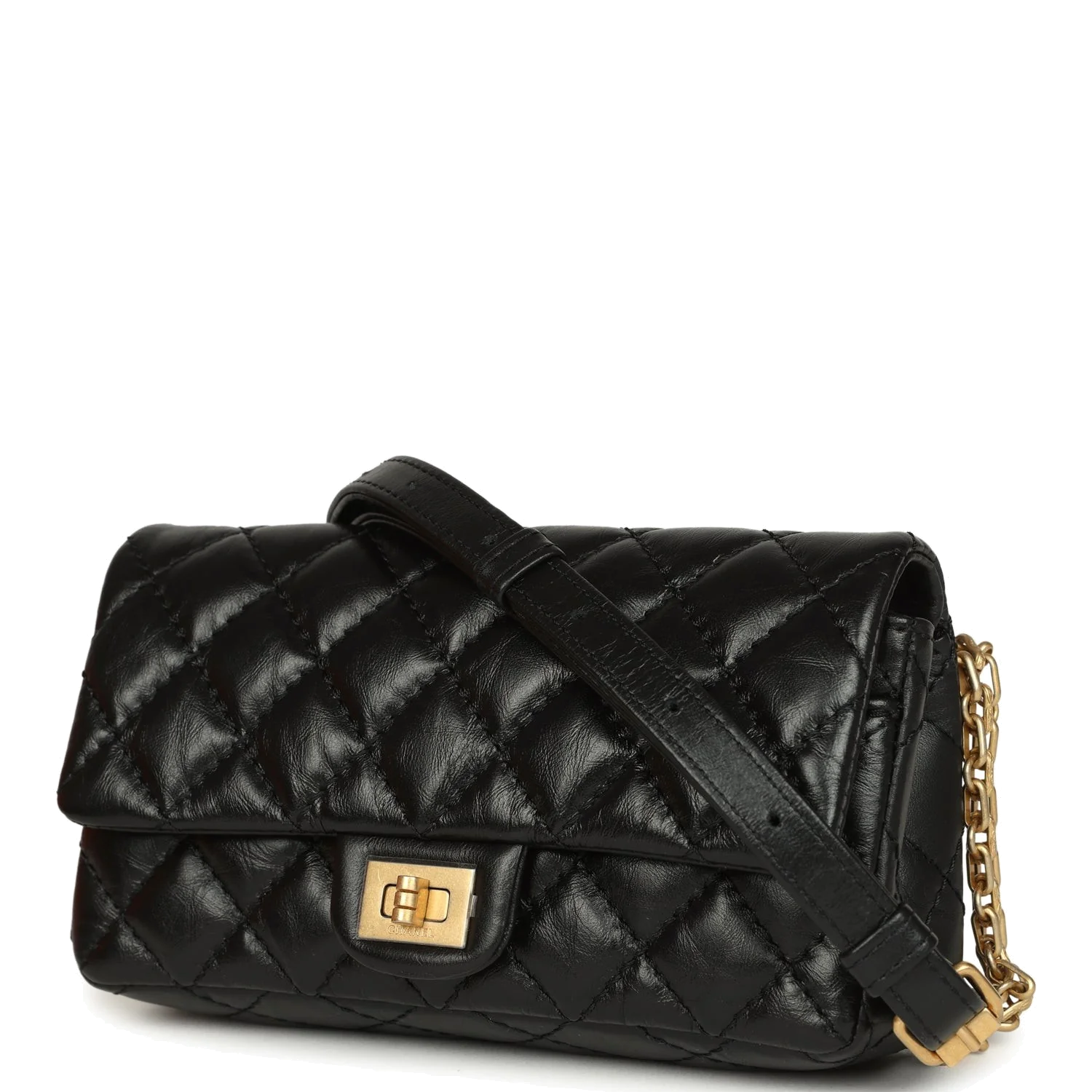 Chanel Mini Reissue Belt Bag Black Crumpled Aged Calfskin — фото 6