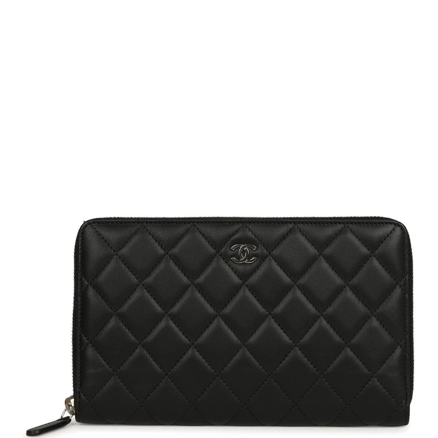 Chanel Classic Organizer Zip Wallet Black Lambskin