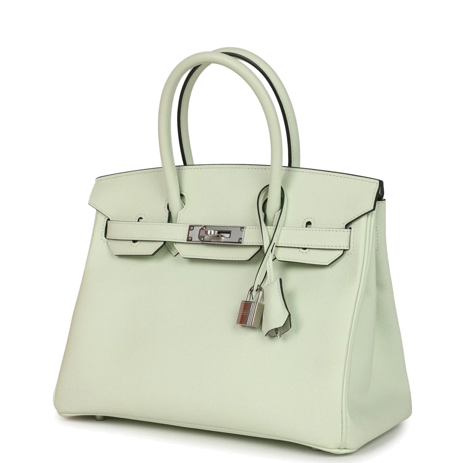 Hermes Birkin 30 Vert Fizz Epsom Palladium Hardware Зеленый физз — фото 6