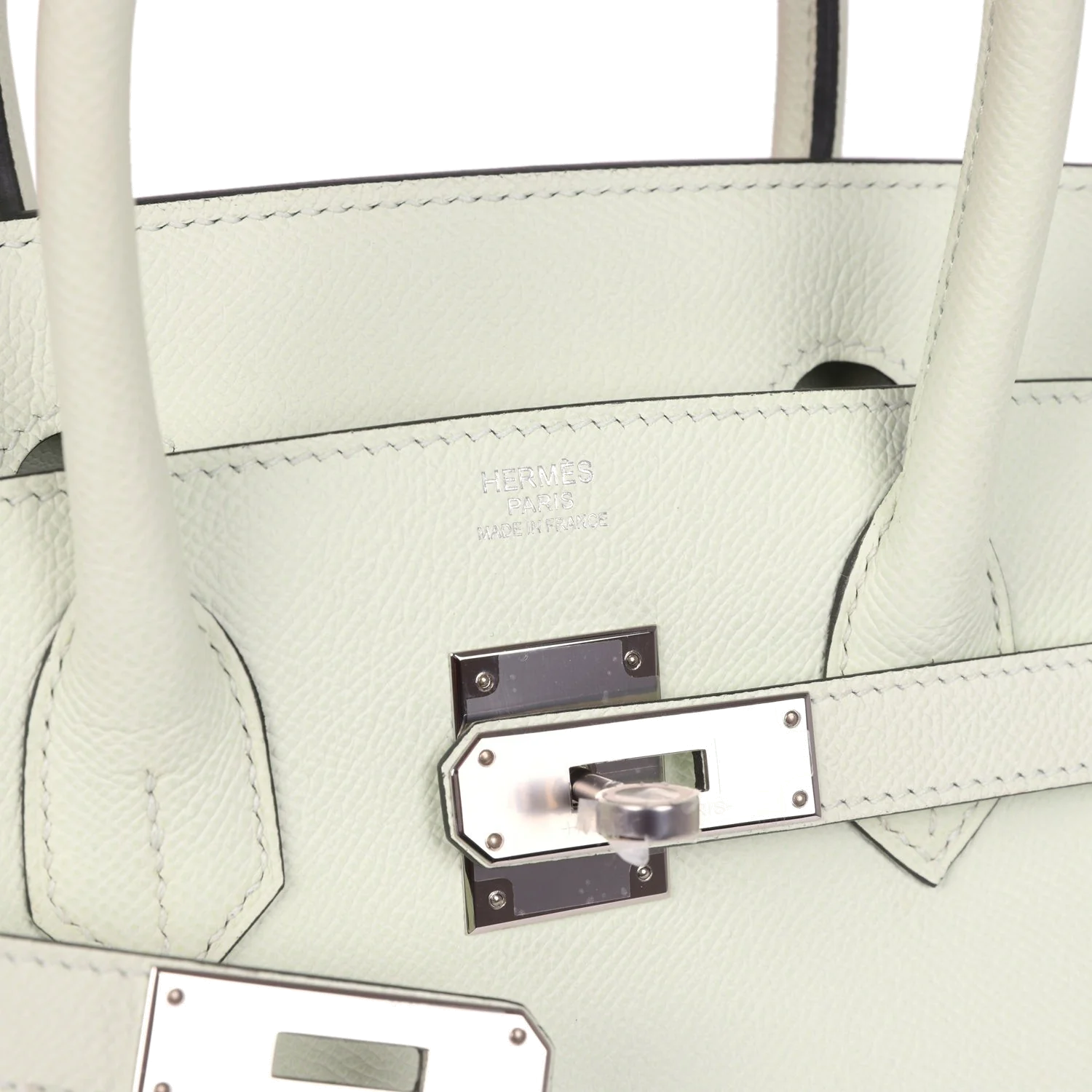 Hermes Birkin 30 Vert Fizz Epsom Palladium Hardware Зеленый физз — фото 8