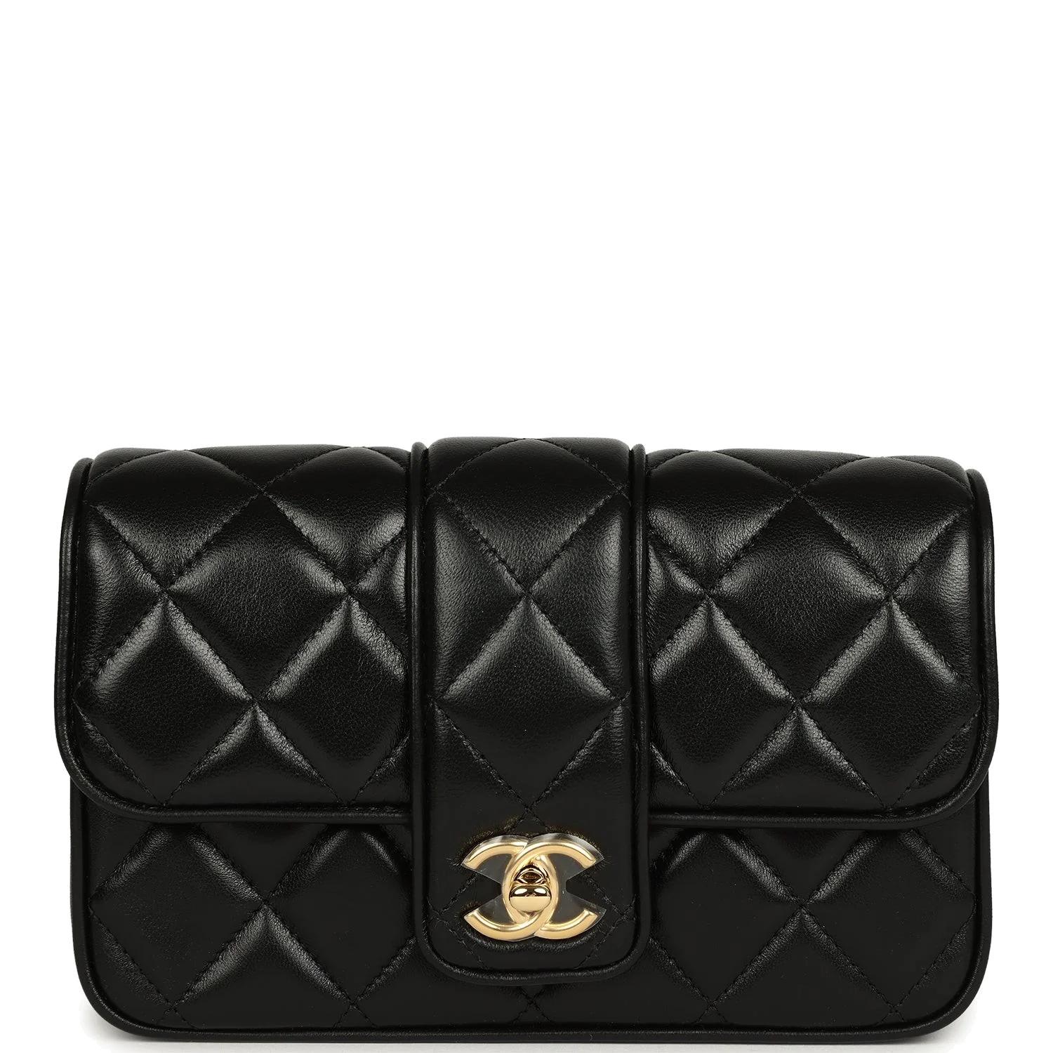 Chanel Mini Tab Flap Bag Black Lambskin