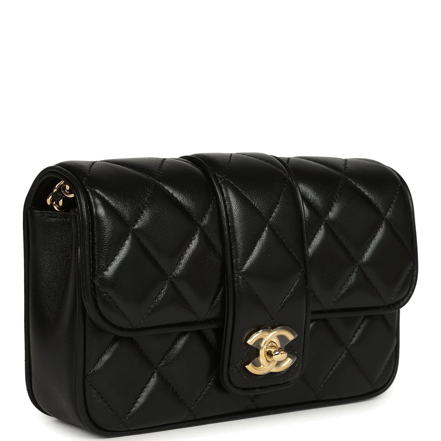 Chanel Mini Tab Flap Bag Black Lambskin — фото 3
