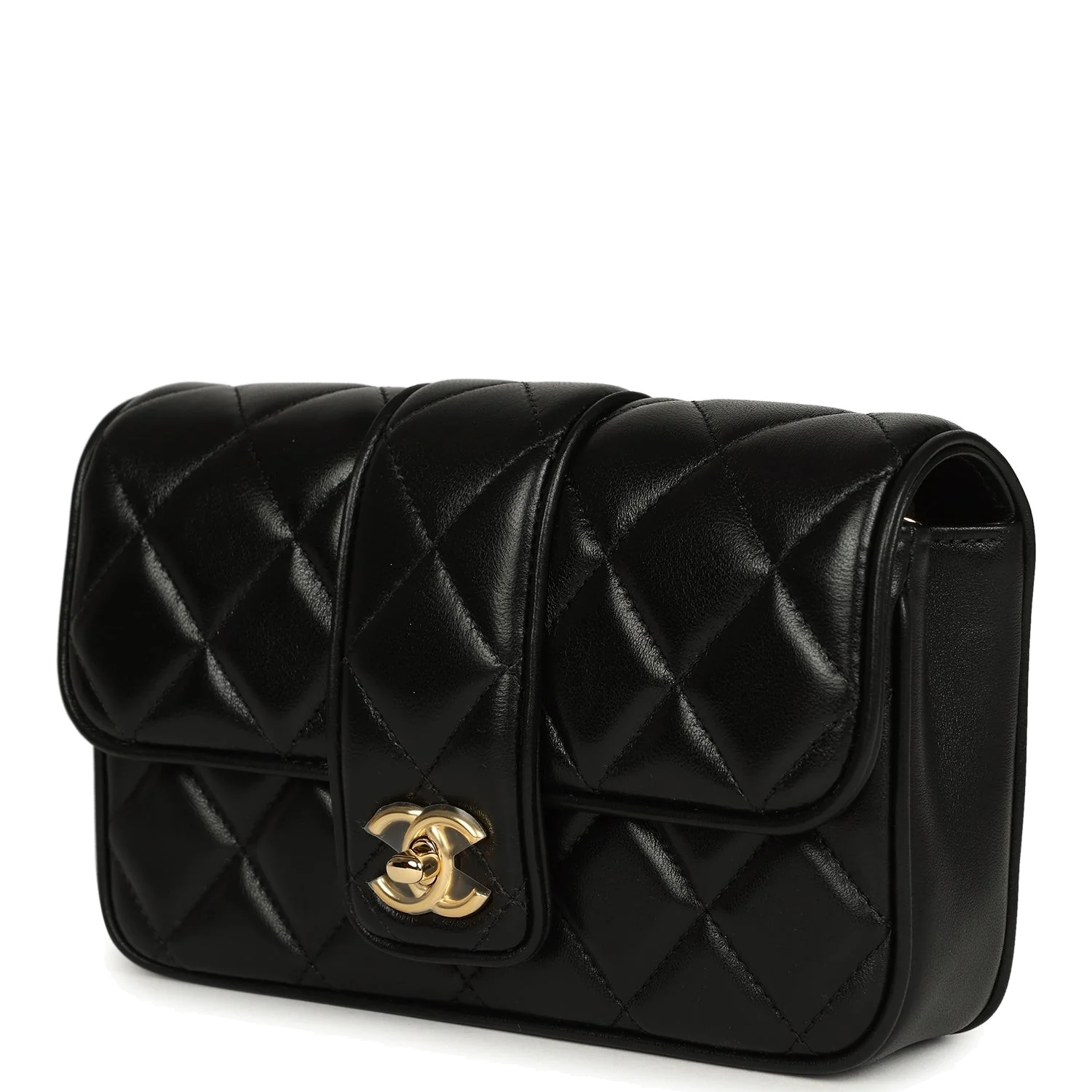 Chanel Mini Tab Flap Bag Black Lambskin — фото 6