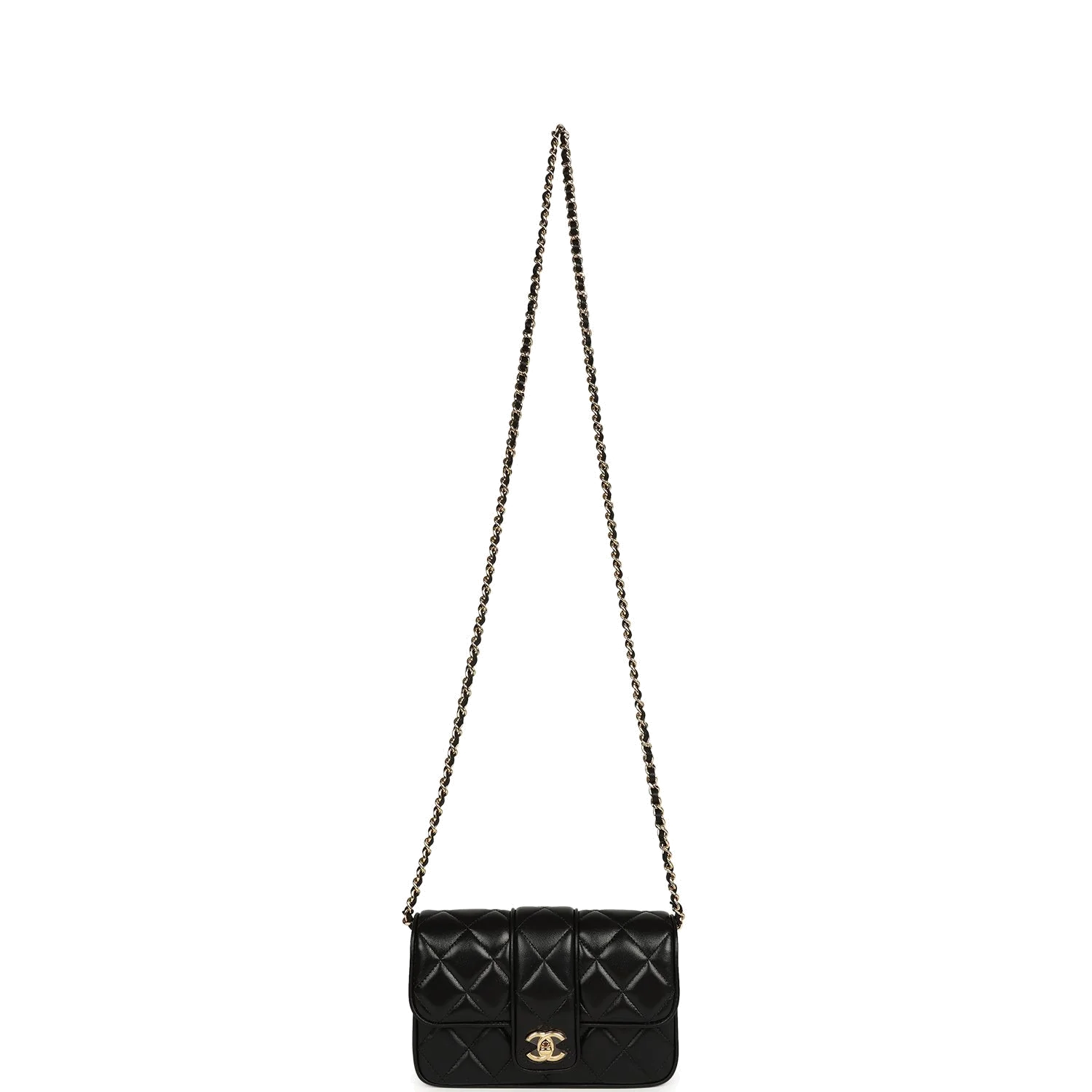 Chanel Mini Tab Flap Bag Black Lambskin — фото 8