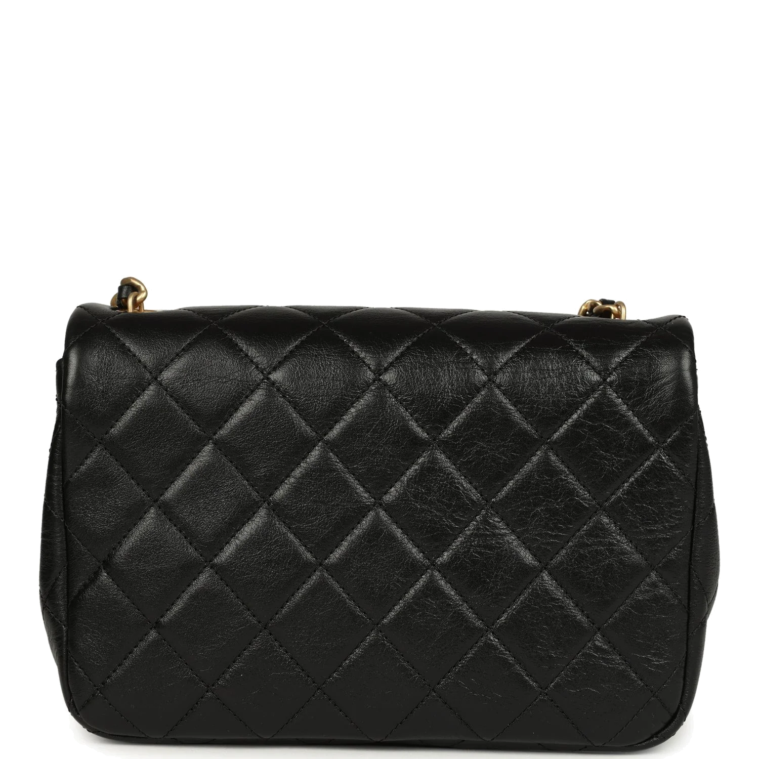 Chanel Small Pearl Flap Bag Black Shiny Calfskin — фото 5