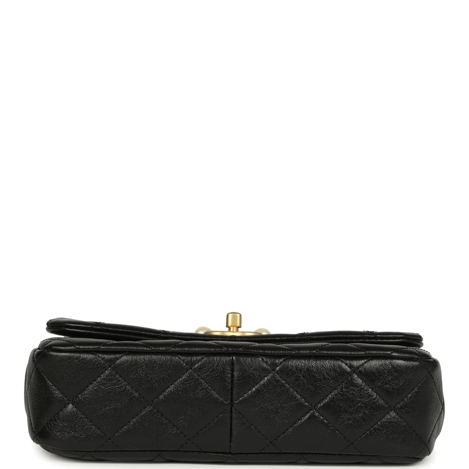 Chanel Small Pearl Flap Bag Black Shiny Calfskin — фото 7