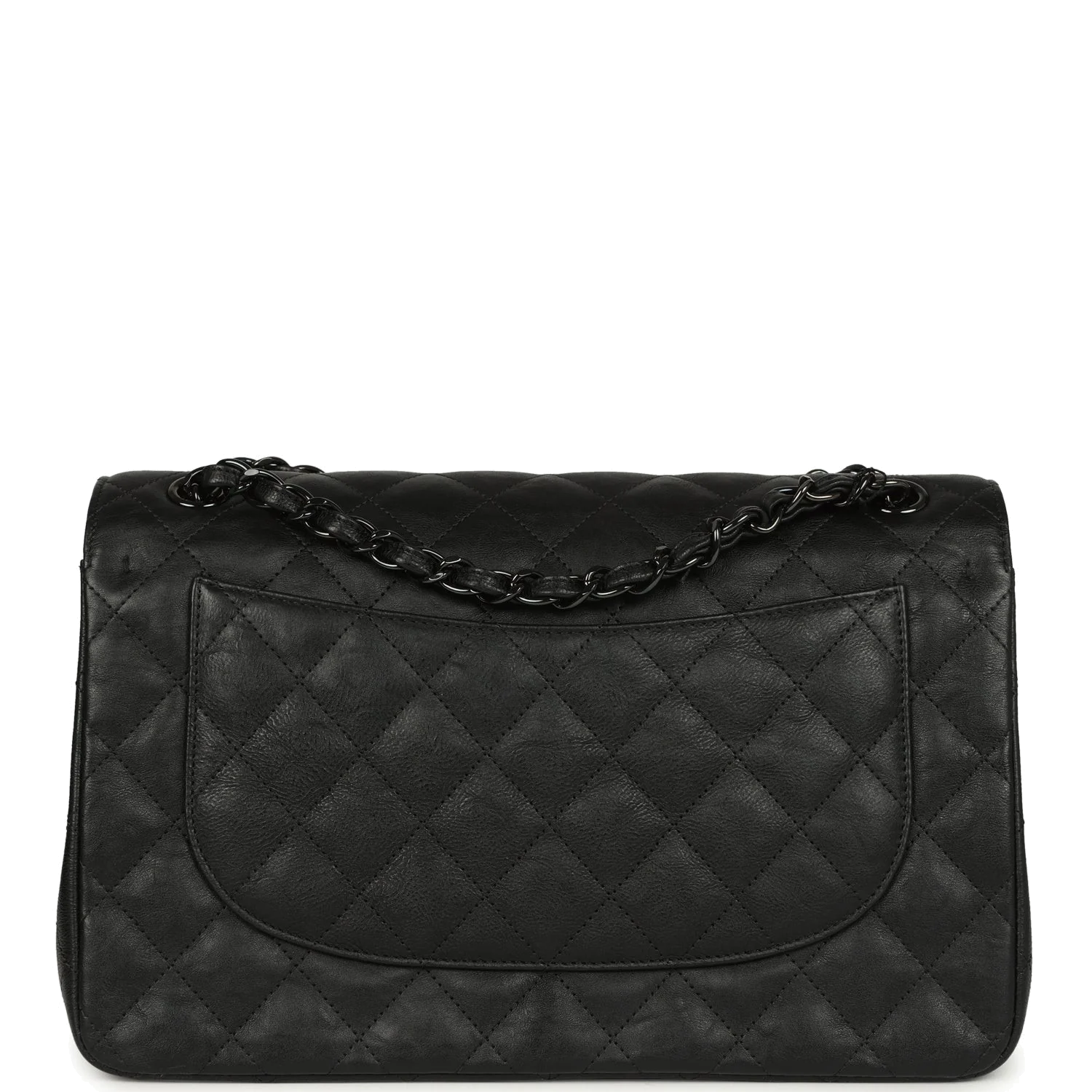 Chanel Jumbo Classic Double Flap Bag So Black Crumpled Calfskin — фото 5