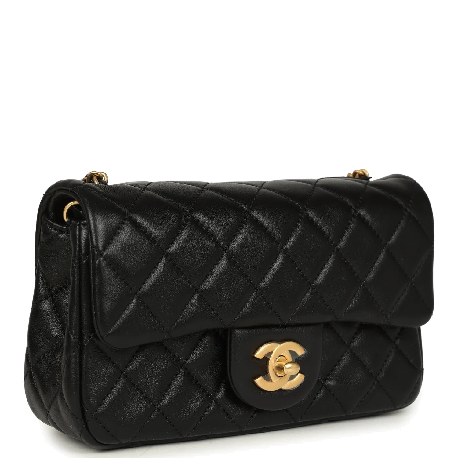 Chanel Mini Pearl Crush Rectangular Flap Bag Black Lambskin — фото 3