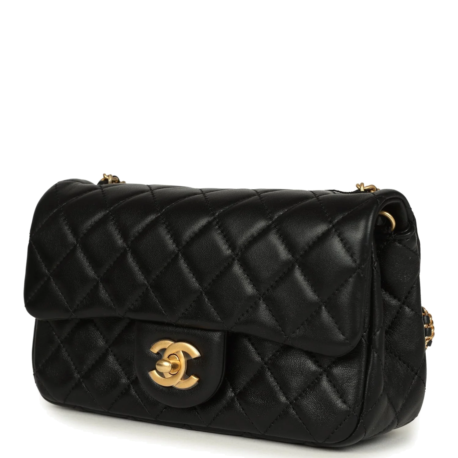 Chanel Mini Pearl Crush Rectangular Flap Bag Black Lambskin — фото 6