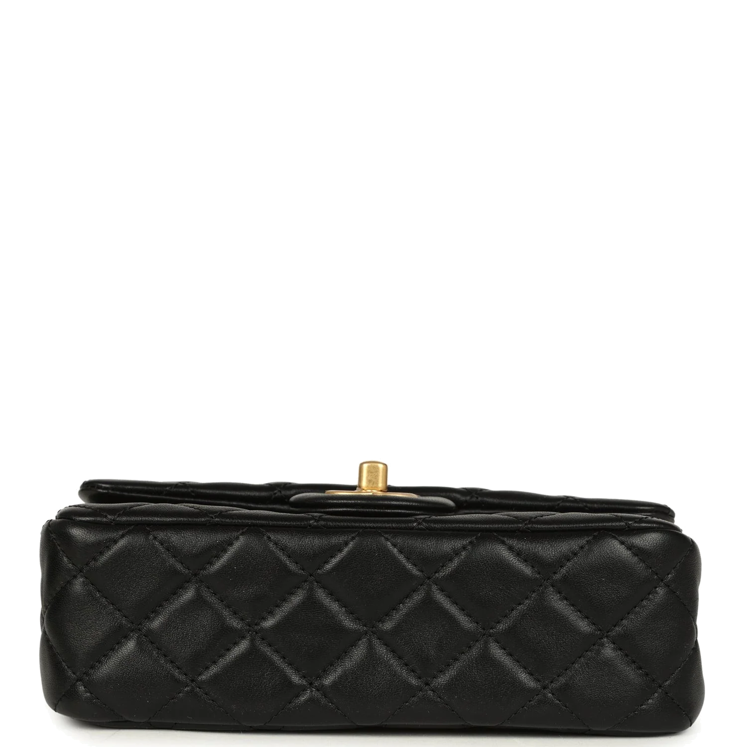 Chanel Mini Pearl Crush Rectangular Flap Bag Black Lambskin — фото 7
